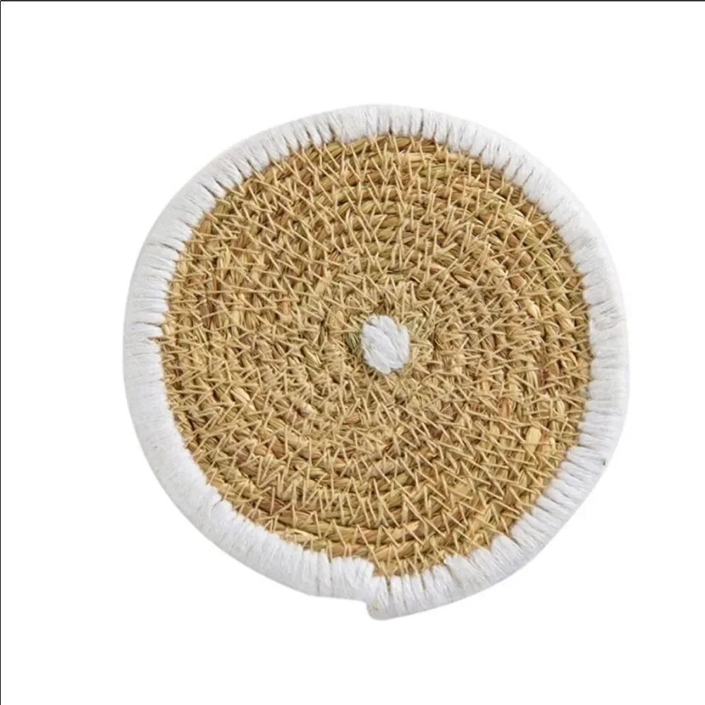 Bloomingville Boho Style 4 coasters woven Seagrass